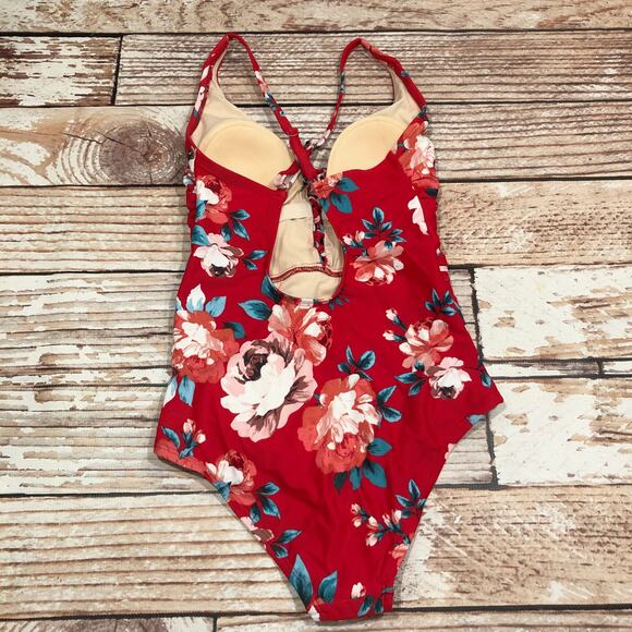 NEW Kona Sol - Target floral lace red swimsuit - Picture 4 of 9